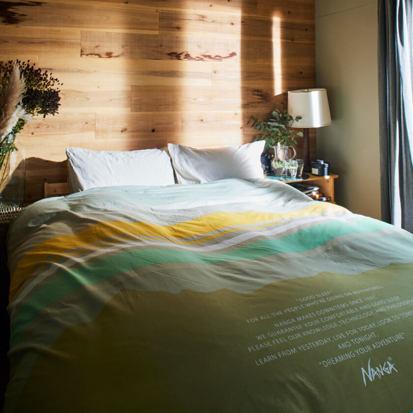 <span class="tw-text-sub" style="font-weight:normal;font-size:0.6em;">GOOD SLEEPING #006</span><br />
DUVET COVER<br />
NANGA MOUNTAIN DOUBLE<div style="font-weight:normal;font-size:0.6em;margin-top:1em;">掛け布団カバー／ナンガ マウンテン(ダブル)</div>